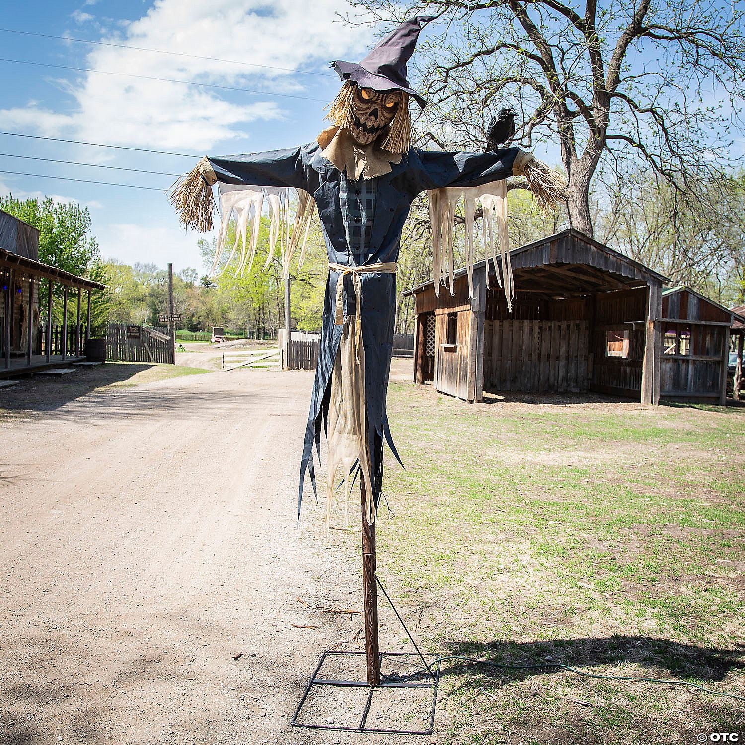 96" Staked Scarecrow Animated Halloween Prop | Halloween Decoration