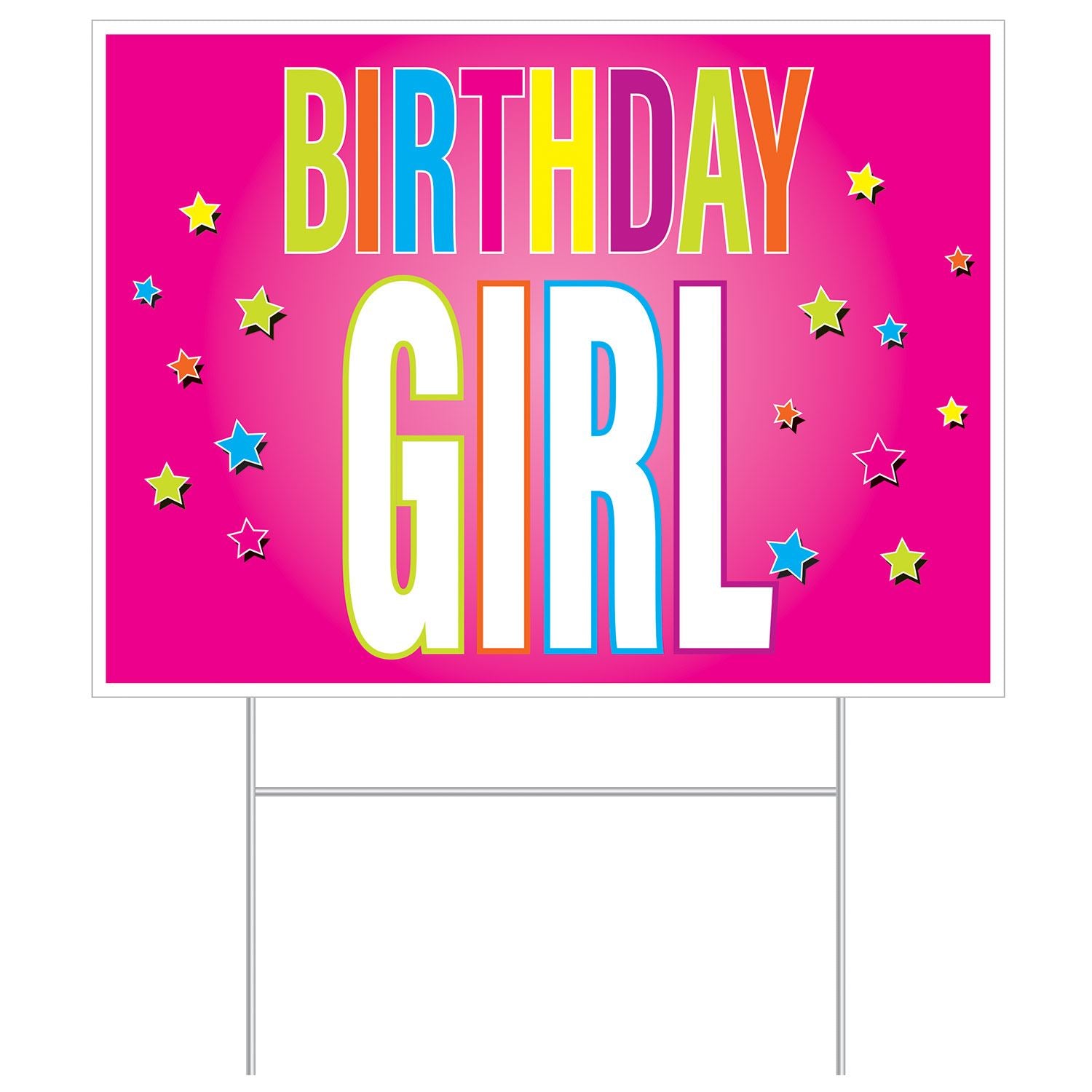 Beistle All Weather Birthday Girl Yard Sign | Party Supply | Decoration