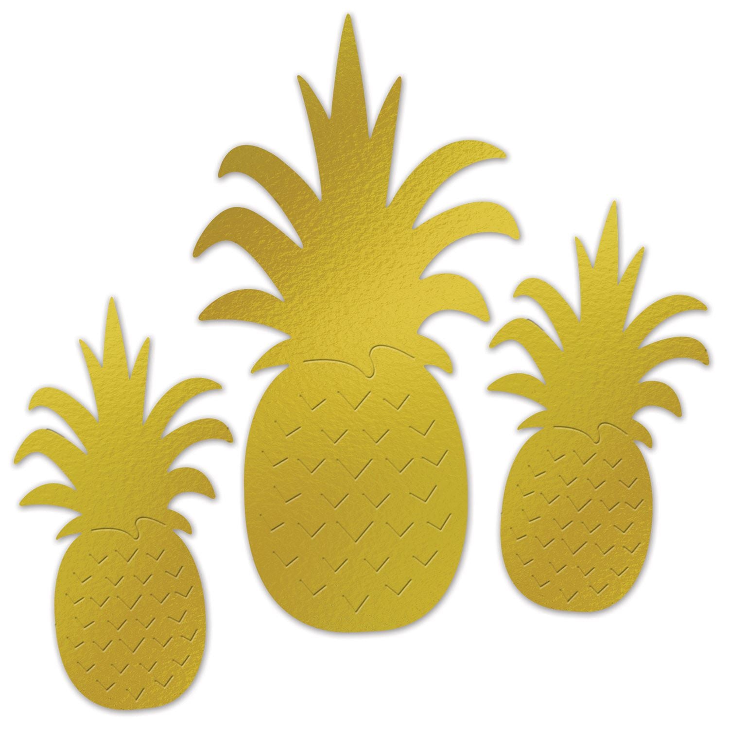 Beistle Foil Pineapple Silhouettes - Luau | Party Supply | Decoration | Favor