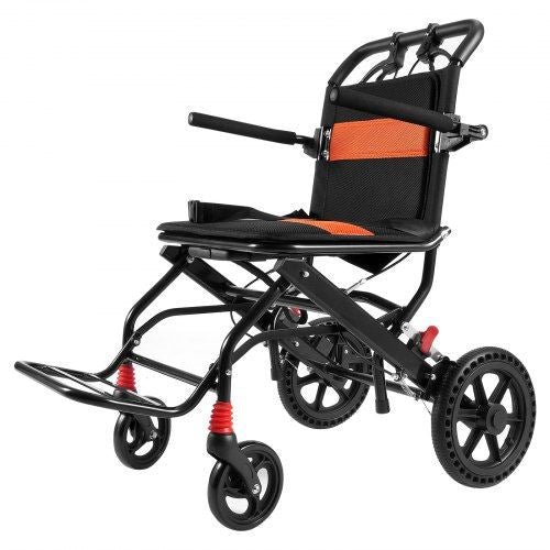 Wheelchair Aluminum Alloy Transport Chair Foldable 18-In W Seat 220lbs