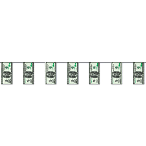 Beistle $100 Bill Pennant Banner - Casino | Party Supply | Decoration