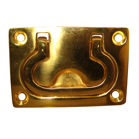 Whitecap Flush Pull Ring - Polished Brass - 3