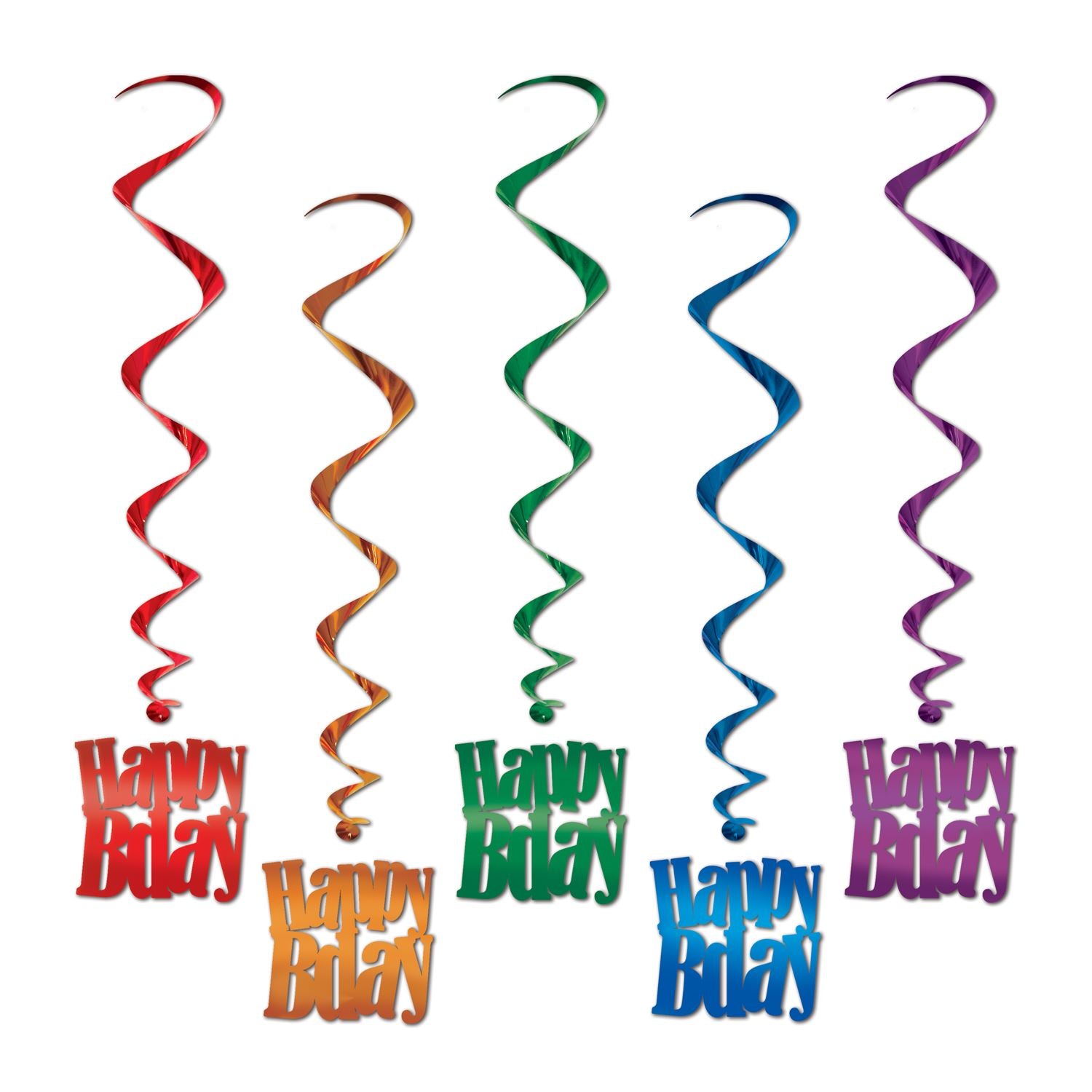 Happy Birthday Whirls (5/pkg)