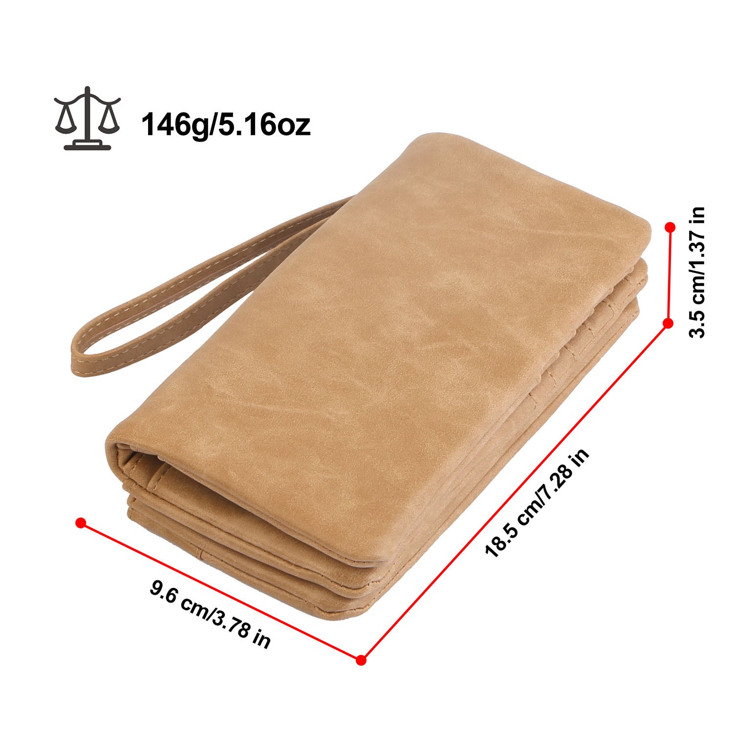 Luxury Women’s Leather Clutch Wallet Card Holder Phone Case Purse Apparel &