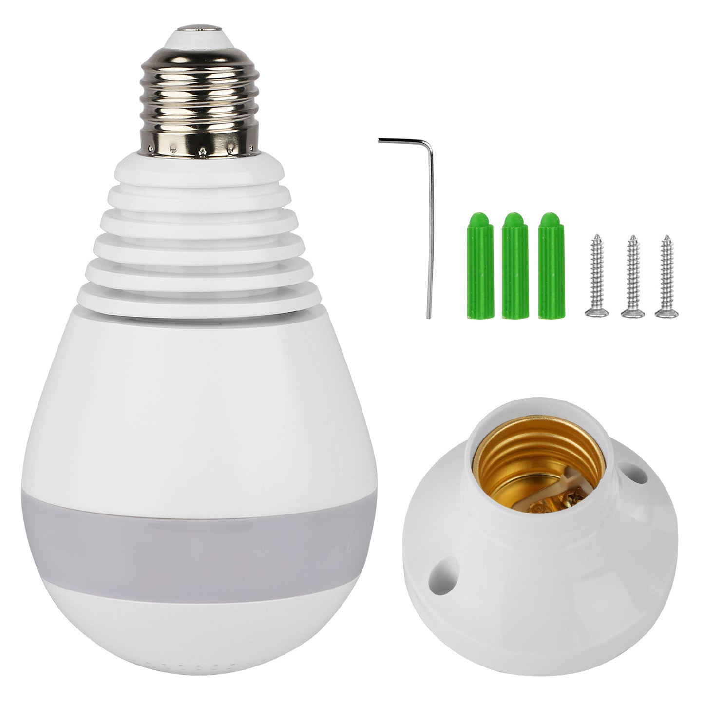 WiFi Light Bulb Camera 960P Security Camera 360° Fisheye Lens Panoramic Motion