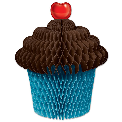 Beistle Tissue Cupcake Centerpiece (turquoise) - Birthday | Party Supply