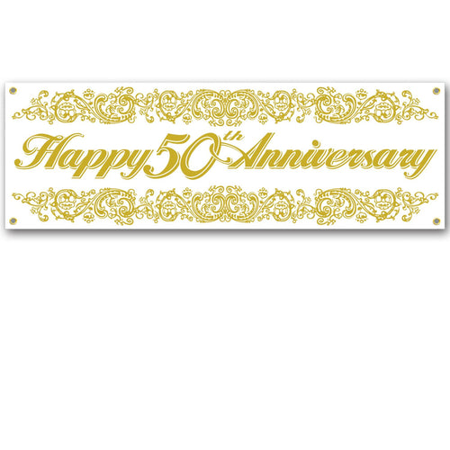 Beistle 50th Anniversary Sign Banner | Party Supply | Decoration
