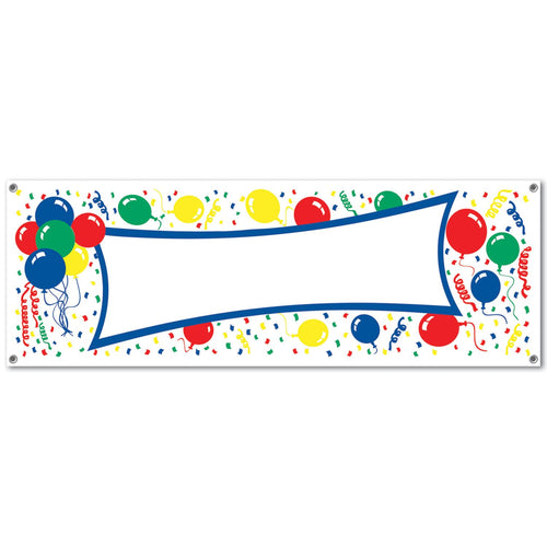 Beistle Balloons Blank Sign Banner - Birthday | Party Supply | Decoration