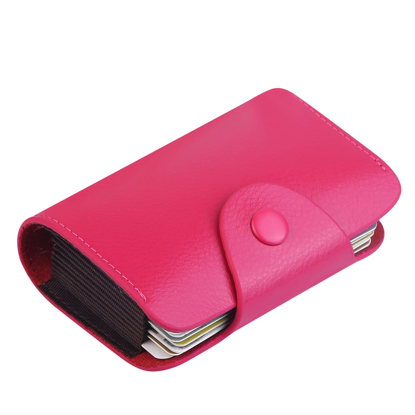 Credit Card Holder Wallet PU Leather Snap Closure Purse Accordion Case with 12