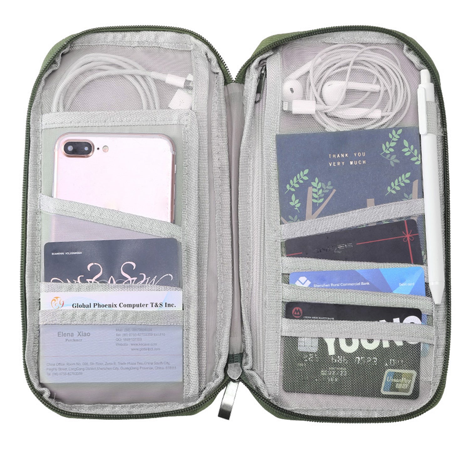 Travel Passport Wallet 12Cells Ticket ID Credit Card Holder Water Repellent