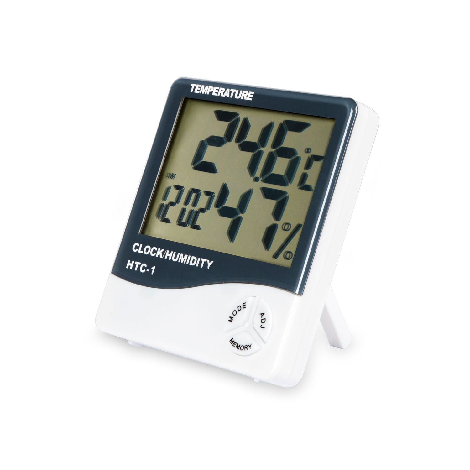 2-in-1 Thermometer and Hygrometer with Clock/Alarm Function Home & Garden