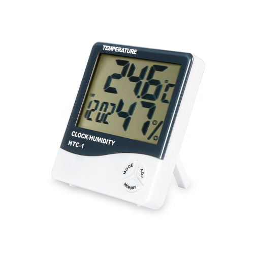 2-in-1 Thermometer and Hygrometer with Clock/Alarm Function Home & Garden
