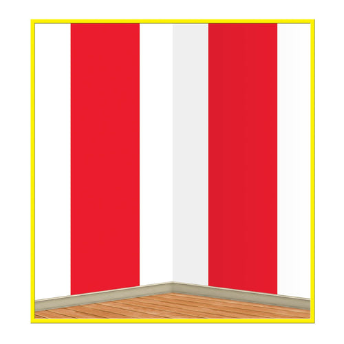 Beistle Red & White Stripes Backdrop - Circus | Party Supply | Decoration