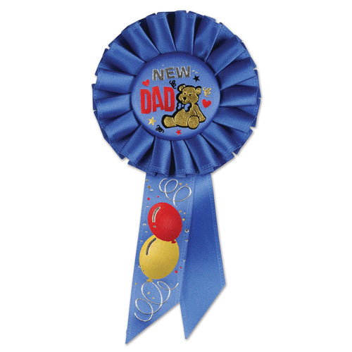 Beistle New Dad Rosette Ribbon - Baby Shower | Party Supply | Decoration
