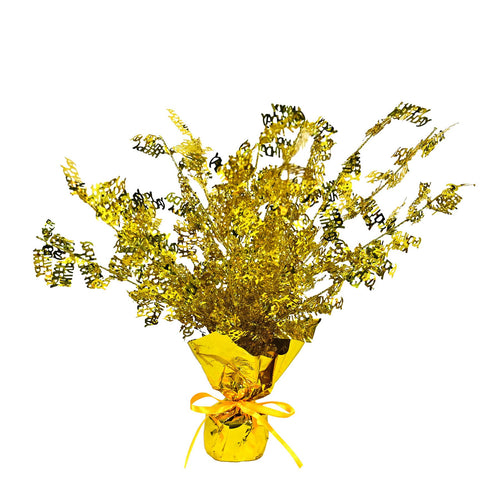 Beistle Birthday Gleam 'N Burst Centerpiece - Gold | Party Supply | Decoration