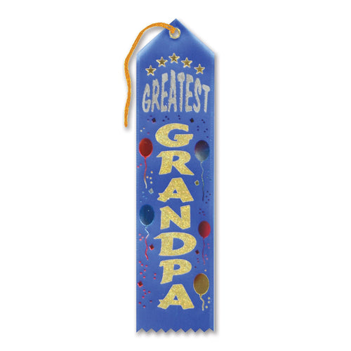 Beistle Greatest Grandpa Award Ribbon - General Occasion | Party Supply