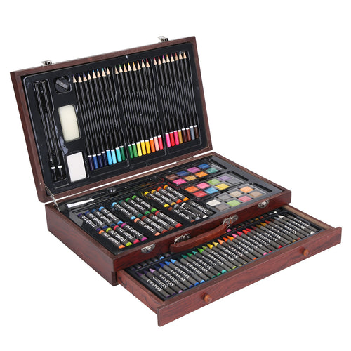 140Pcs Art Supplies With Colored Pencils Oil Pastels Crayons, Watercolor Cakes
