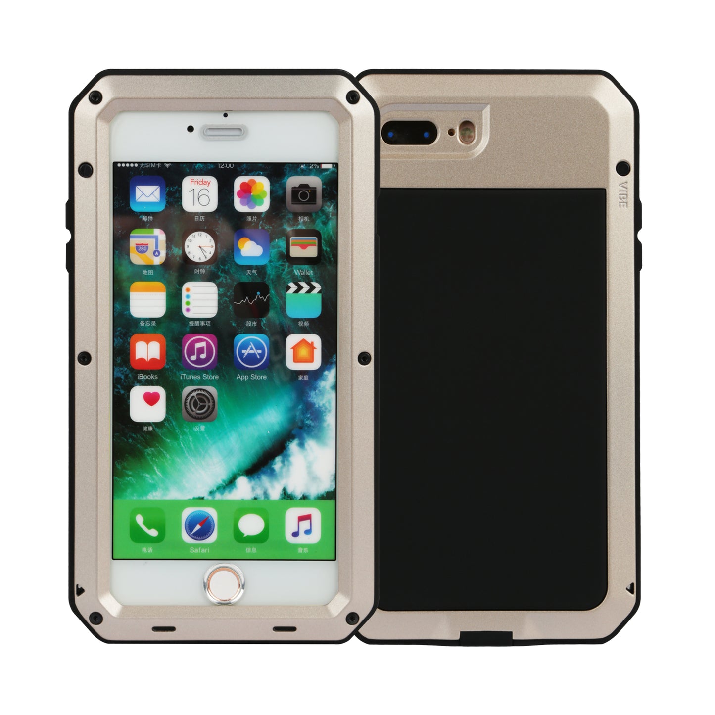 Rugged Shock-Resistant Hybrid Full Cover Case For iPhone 7 Plus Cellphone & 0646