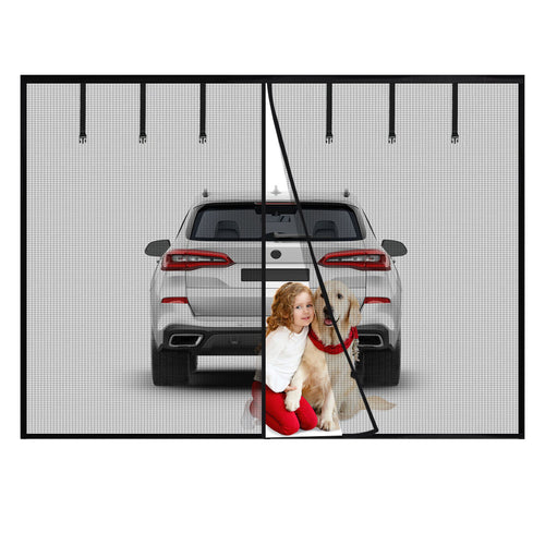 16x7FT Magnetic Garage Door Screen Two-Car Garage Screen Mesh Fiberglass Garage