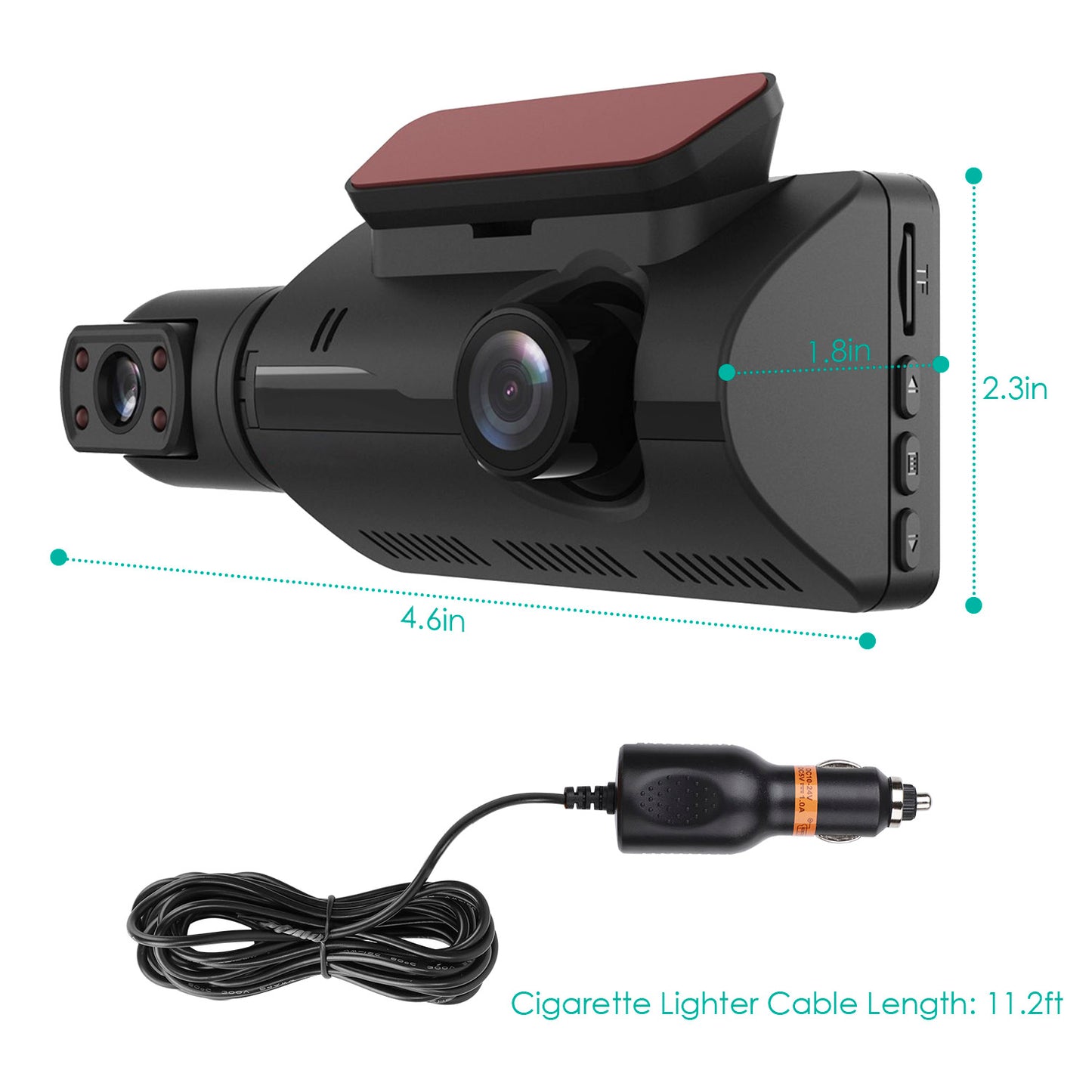 Dual Lens Car DVR Dash Cam Video Recorder 720P Front Inside Camera Loop