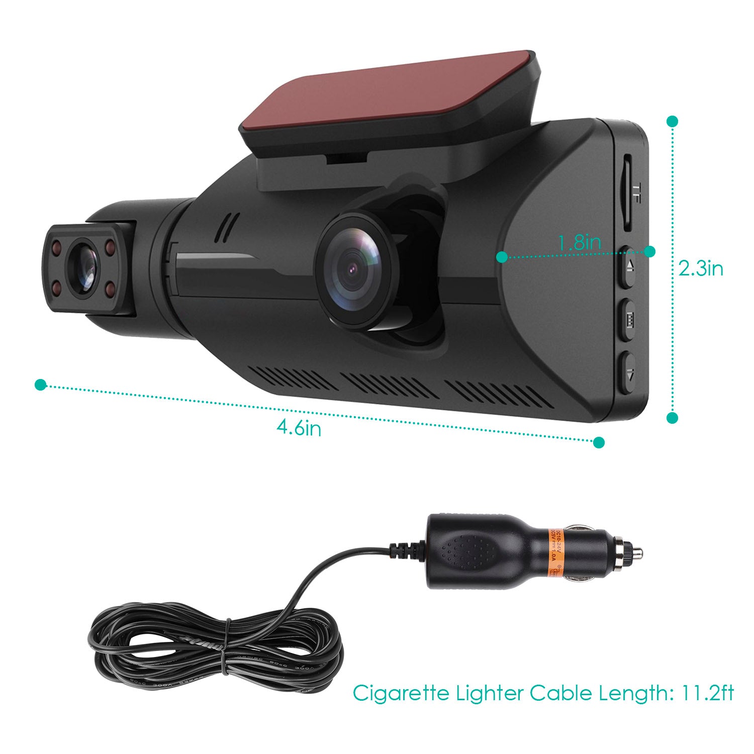 Dual Lens Car DVR Dash Cam Video Recorder 720P Front Inside Camera Loop