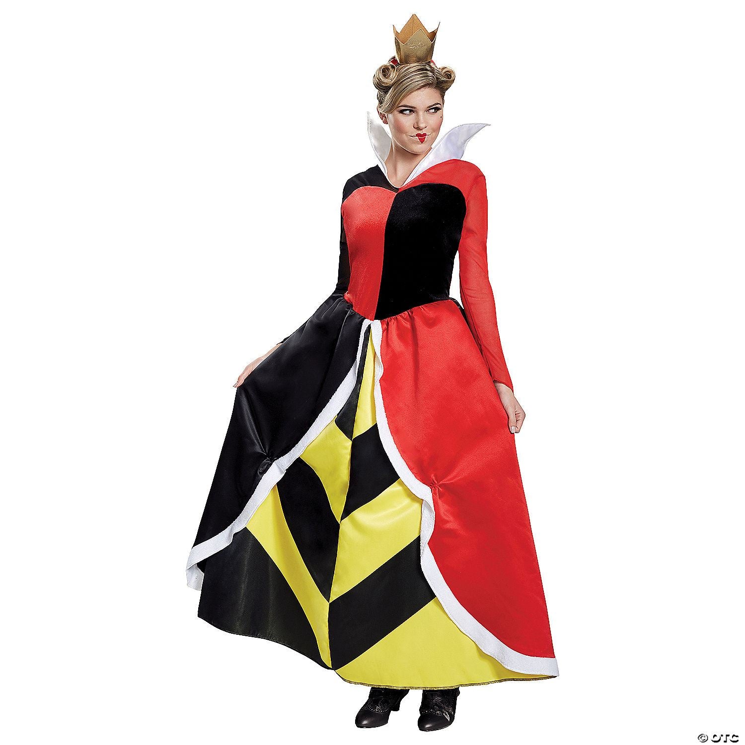 Womens Deluxe Alice in Wonderland Queen of Hearts Costume - Extra