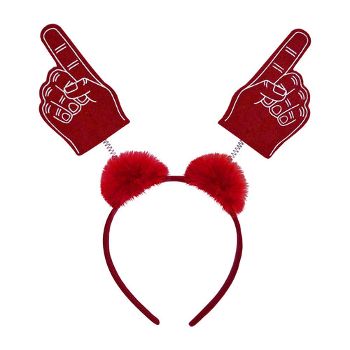 Beistle #1 Hand Boppers w/Marabou - Red (1/Card) Party Supply Decoration : School Spirit