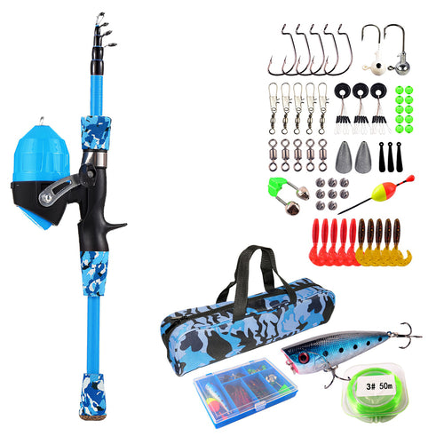 Kids Fishing Pole Set Fishing Starter Kit Telescopic Fishing Rod and Reel C 9391