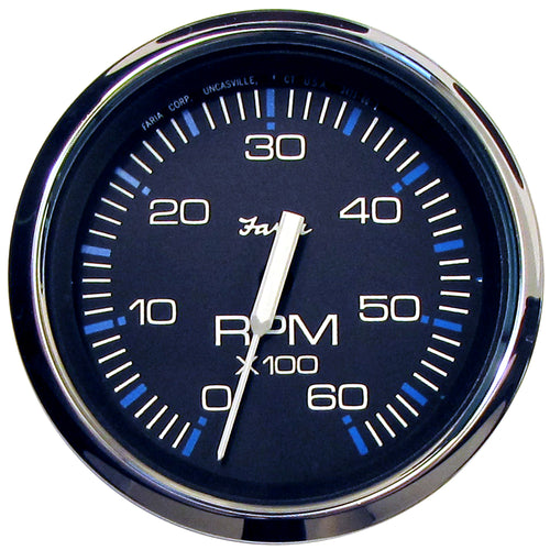 Faria Chesapeake Black 4" Tachometer - 6000 RPM (Gas) (Inboard I/O) [33710]