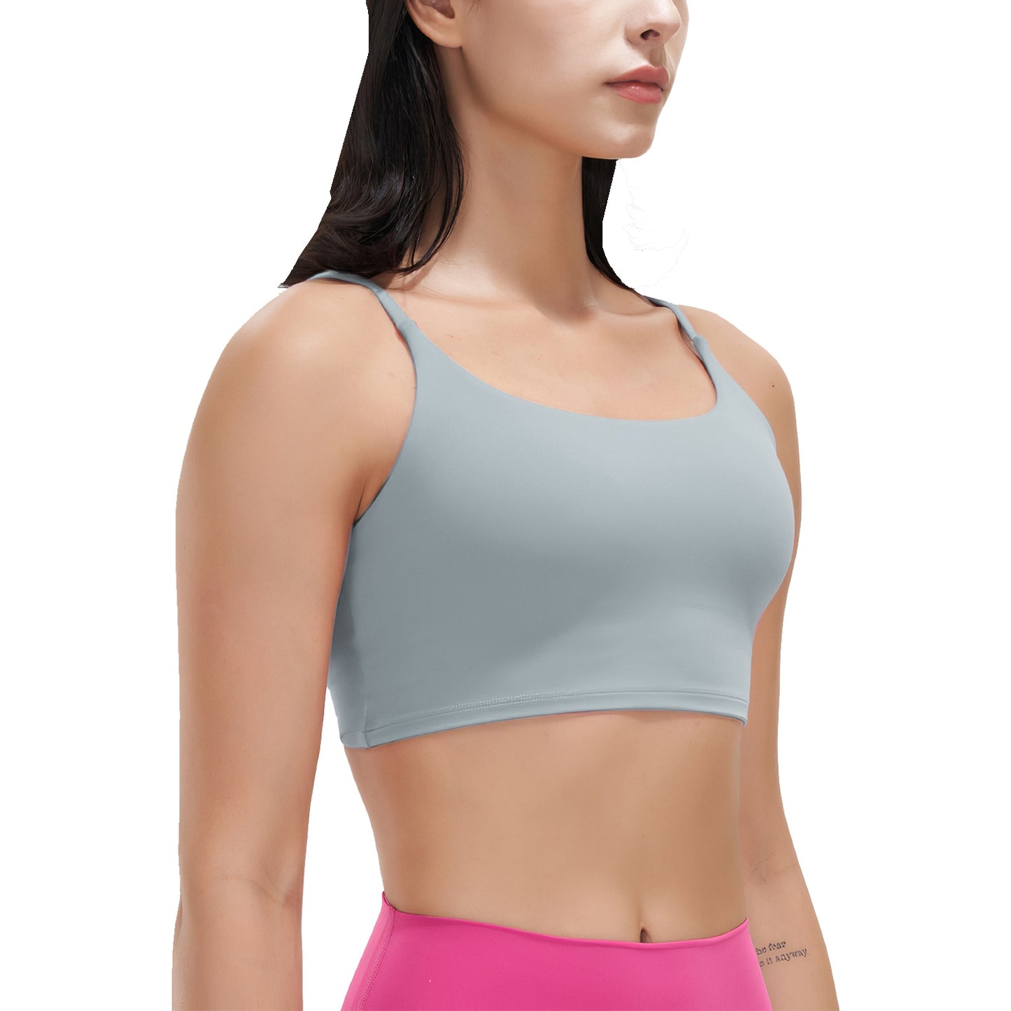 Women Strap Sport Bras Padded Strappy Crop Square Neck Low Impact Bras Sexy