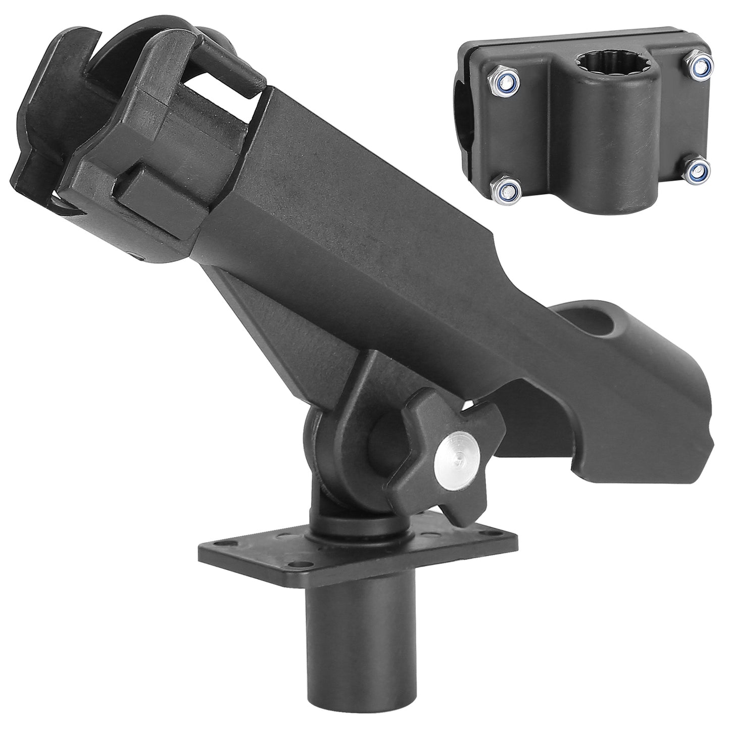 Boat Fishing Pole Rod Holder 360° Rotatable Kayak Side Rail Mount Adjustable