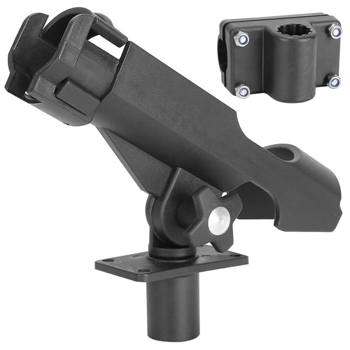 Boat Fishing Pole Rod Holder 360° Rotatable Kayak Side Rail Mount Adjustable
