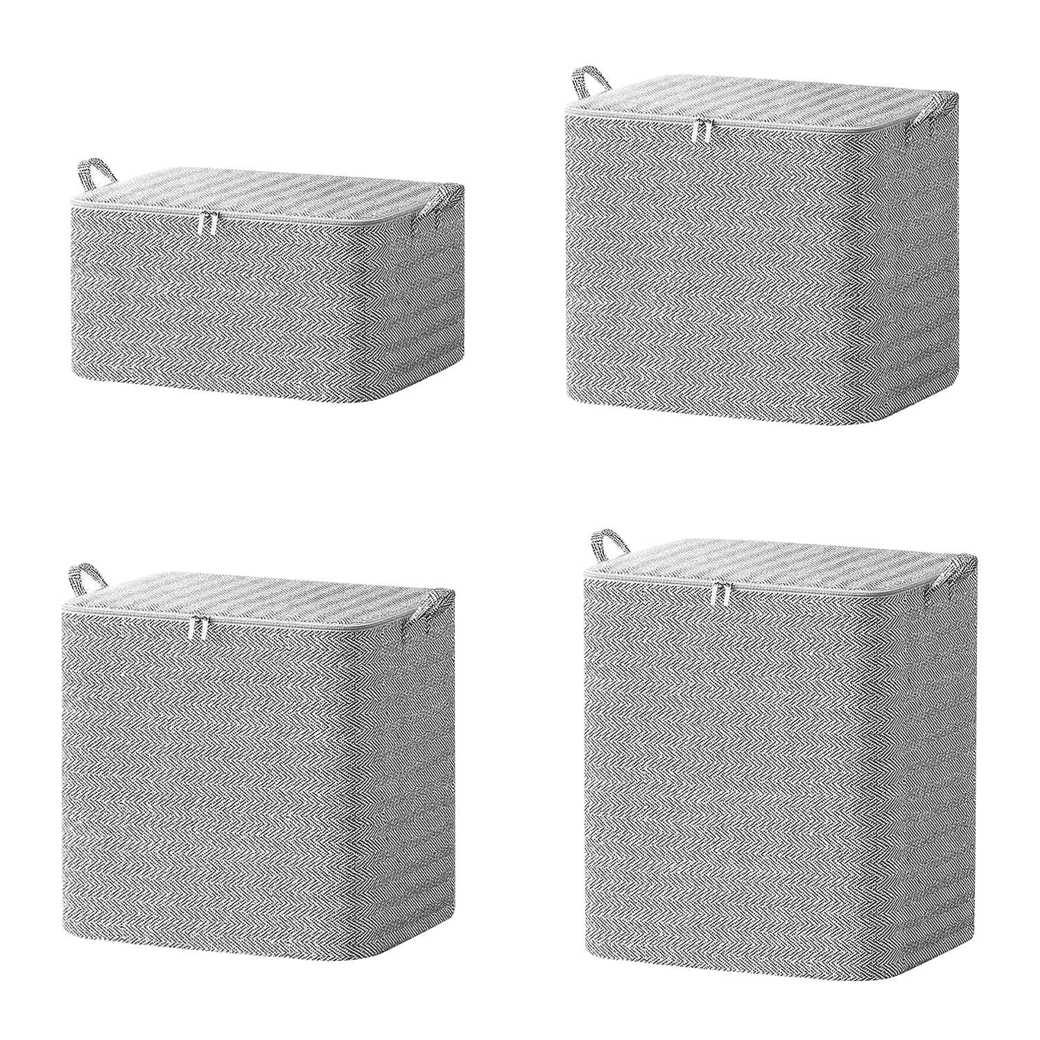 4 Pack Foldable Non Woven Storage Bags Closet Organizers Wardrobe Sorting