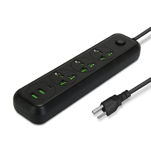 Power Strip with 5.9FT Extension Cord 3 AC Outlets and 2 USB A Ports 1 USB C