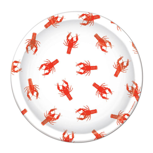 Beistle Crawfish Luncheon Plates - Mardi Gras | Party Supply | Decoration