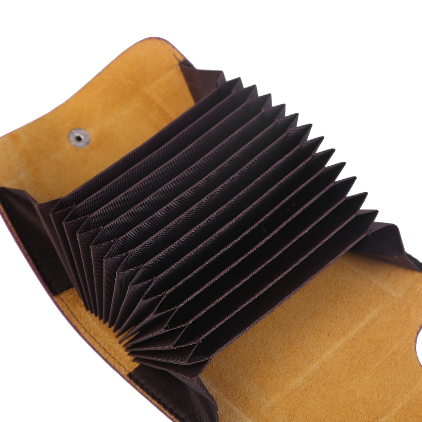 Credit Card Holder Wallet PU Leather Snap Closure Purse Accordion Case with 12
