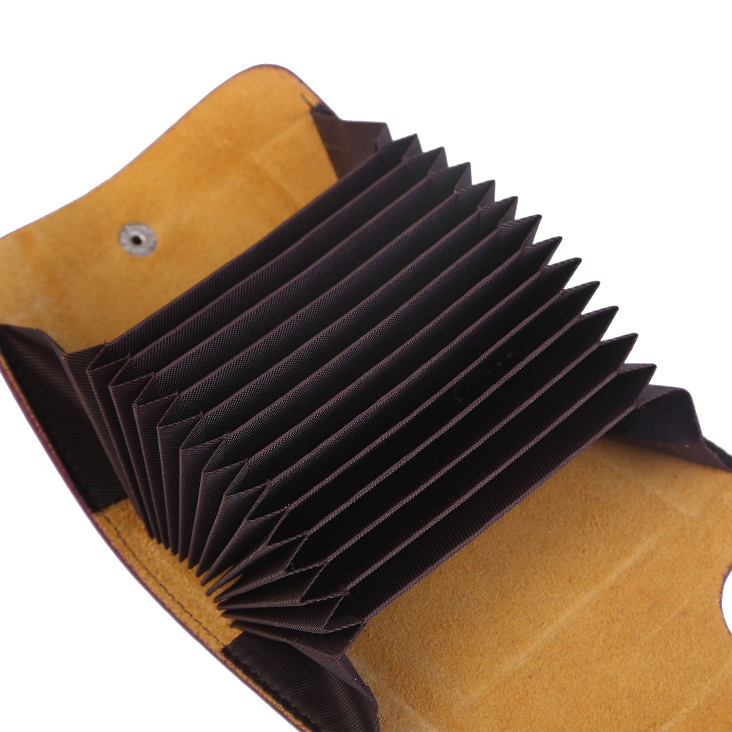 Credit Card Holder Wallet PU Leather Snap Closure Purse Accordion Case with 12