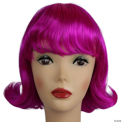 Womens Pink 60s Short Lucy Flip Wig