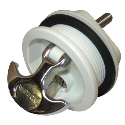 Whitecap T-Handle Latch - Chrome Plated Zamac/White Nylon - Locking - Freshwater Use Only [S-0226WC]