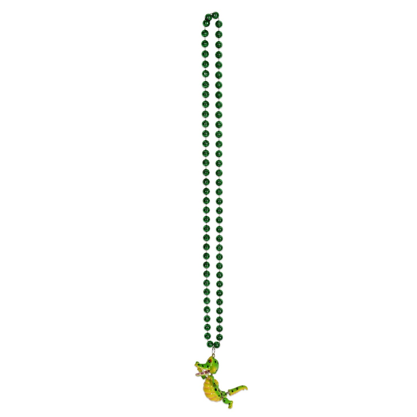 Beistle Beads w/Bobble Alligator Medallion - Mardi Gras | Party Supply