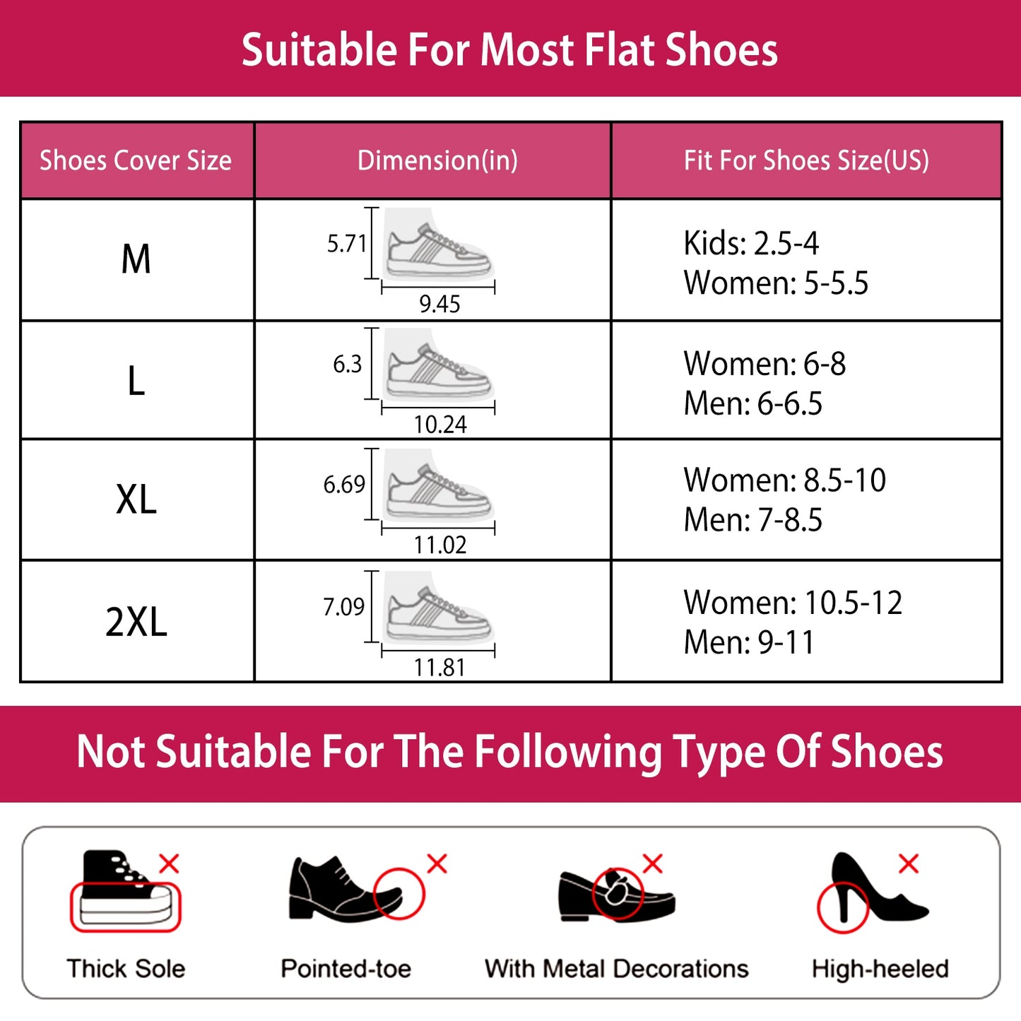 Waterproof Shoe Covers Reusable Not-Slip Rain Shoe Covers Protectors Foldable