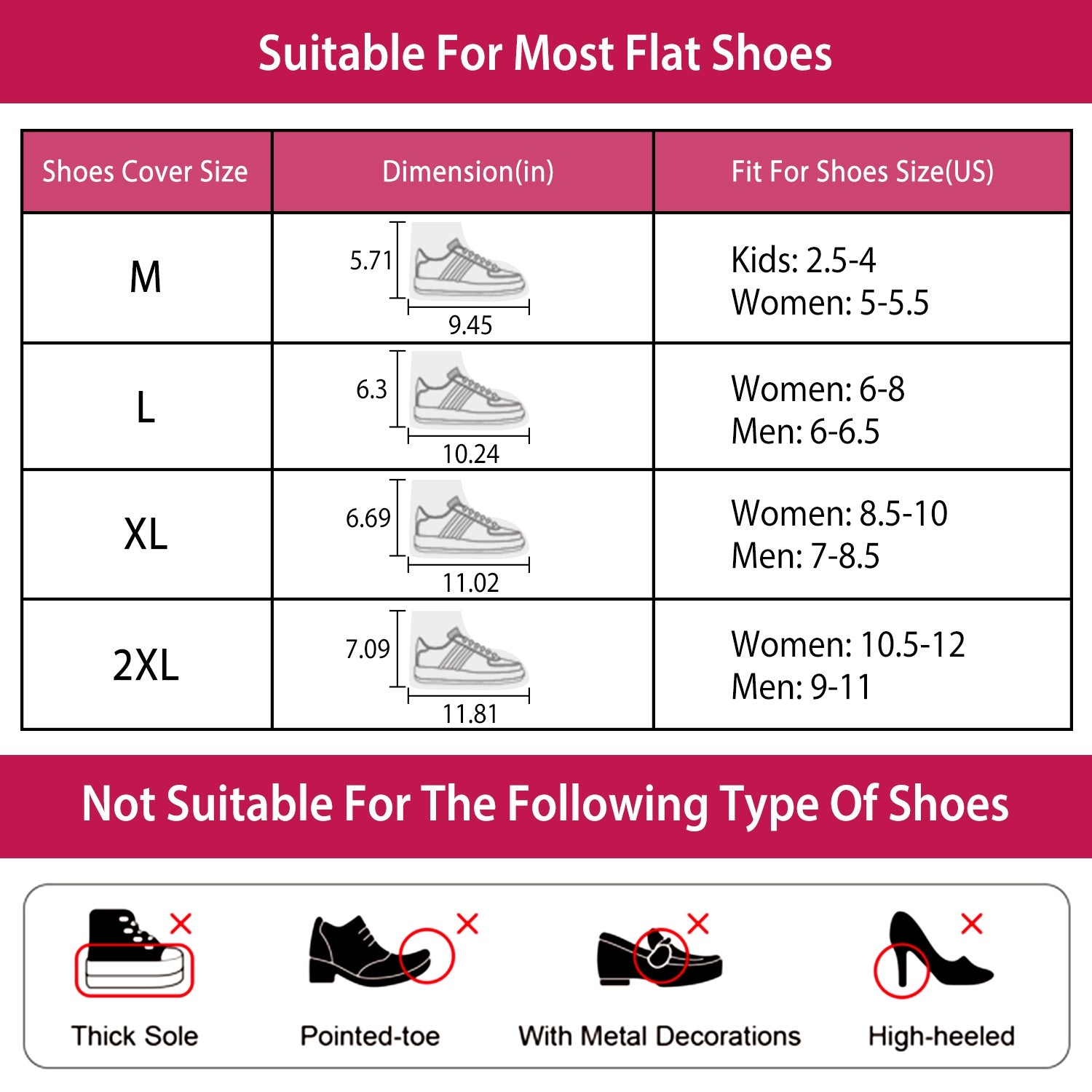 Waterproof Shoe Covers Reusable Not-Slip Rain Shoe Covers Protectors Foldable
