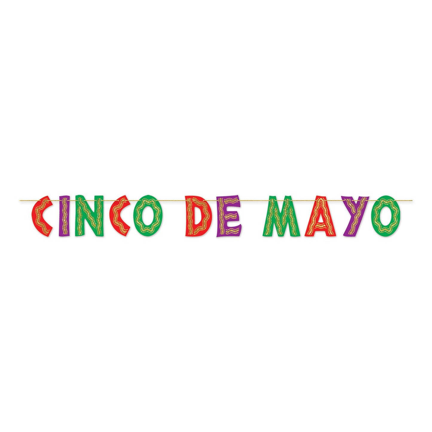 Beistle Glittered Cinco de Mayo Banner - Fiesta/Cinco de Mayo | Party Supply