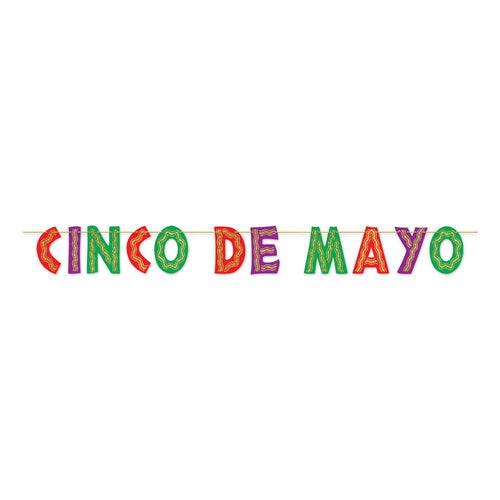 Beistle Glittered Cinco de Mayo Banner - Fiesta/Cinco de Mayo | Party Supply