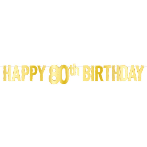 Beistle Foil Happy "80th" Birthday Streamer - Birthday-Age Specific | Party