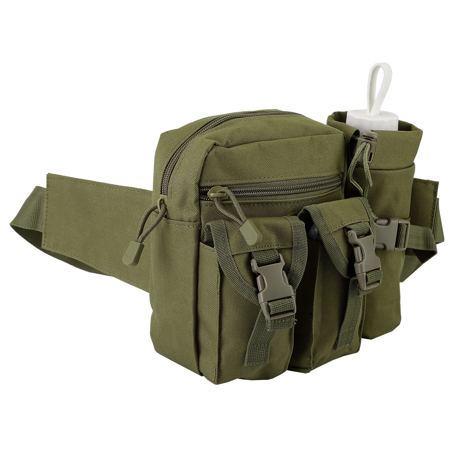 Tactical Waist Bag Utility Pouch Military Hiking Belt Bag w/ Water Bottle P 6050