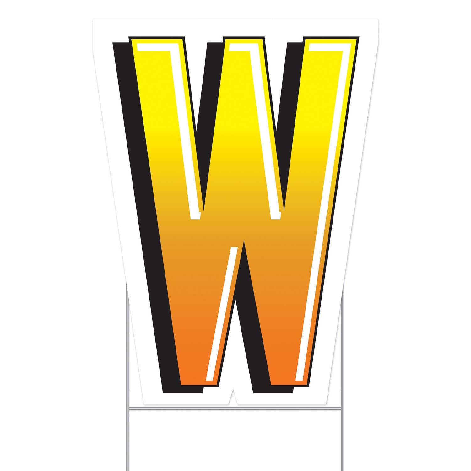Beistle Plastic "W" Yard Sign - General Occasion | Party Supply | Decoration