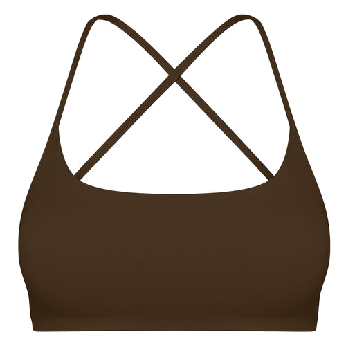 Women Cross Back Sport Bras Padded Strappy Crop Open Back Low Impact Bras Sexy