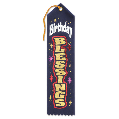 Beistle Navy Birthday Blessings Ribbon - Religious | Party Supply | Decoration