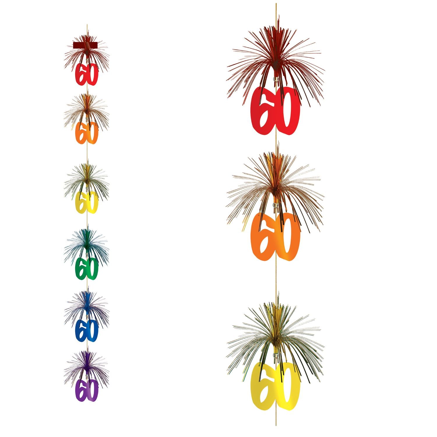 Beistle 60th Firework Stringer - Birthday-Age Specific | Party Supply